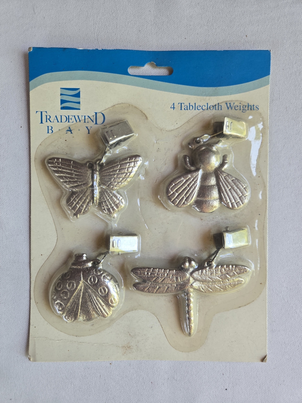Tablecloth Weights - Set of 4 Silver Color Insect Designs